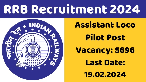 RRB 2024 Jobs Recruitment of 5696 Assistant Loco Pilot Posts